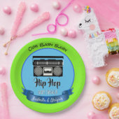 Retro Hip Hop Gender onthullen Baby shower Papieren Bordje (Feest)