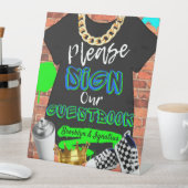 Retro Hip Hop Urban Sign Ons Guestbook Reclamebord Met Voetstuk (Insitu)