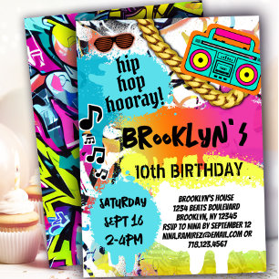 Retro Hip Hop Verjaardagsfeestje Kaart