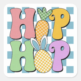 Retro hip hop vierkante sticker