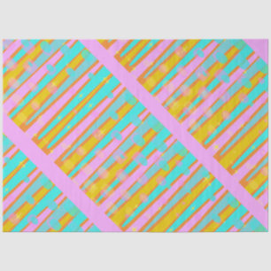 Retro Hip Mod Pop Stripes Patroon Roze Oranje Blau Tissuepapier