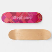 Retro Hip Red Roze viares Design Persoonlijk Skateboard (Horizontaal)