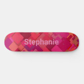 Retro Hip Red Roze viares Design Persoonlijk Skateboard (Horizontaal)