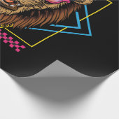 Retro  Hiphop Lion draag Snapback Illustrat Cadeaupapier (Hoek)
