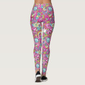 Retro Hippie 60 de Leggings van het Patroon (Achterkant)