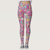 Retro Hippie 60 de Leggings van het Patroon (Voorkant)