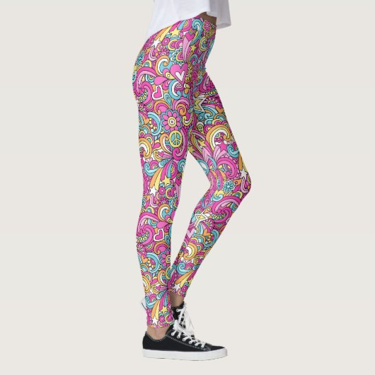 Retro Hippie 60 de Leggings van het Patroon (Rechts)