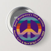 Retro Hippie 60's Baby Boomer Milestone Verjaardag Ronde Button 7,6 Cm (Voorkant /achterkant)