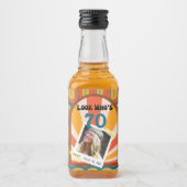 Retro Hippie 60's Custom Foto 70e Verjaardag Likeurfles Etiket (Voorkant)