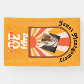 Retro Hippie 60's Custom Foto 70e Verjaardag Spandoek (Horizontaal)
