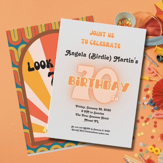 Retro Hippie 60's Foto 70e verjaardag Kaart