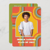 Retro Hippie 70's 60's Afstuderen Foto Kaart (Voorkant / Achterkant)