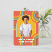 Retro Hippie 70's 60's Afstuderen Foto Kaart (Staand voorkant)