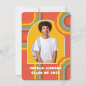 Retro Hippie 70's 60's Afstuderen Foto Kaart (Voorkant)