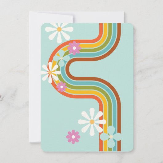 Retro Hippie 70's 60's Groovy Baby shower Kaart (Achterkant)