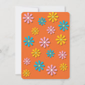 Retro Hippie 70's 60's Madelijn Zwembad Feest Verj Kaart (Achterkant)