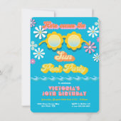 Retro Hippie 70's 60's Madelijn Zwembad Feest Verj Kaart (Voorkant)