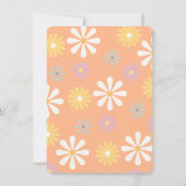 Retro Hippie 70's 60's Rainbow Daisy Baby shower Kaart (Achterkant)