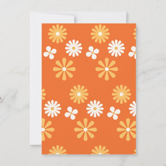 Retro Hippie 70's 60's Two Groovy Birthday Party Kaart (Achterkant)