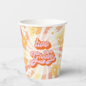 Retro Hippie 70's 60's Two Groovy Birthday Party Papieren Bekers (Voorkant)