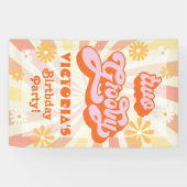 Retro Hippie 70's 60's Two Groovy Birthday Party Spandoek (Horizontaal)