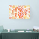 Retro Hippie 70's 60's Two Groovy Birthday Party Spandoek (Beurs)