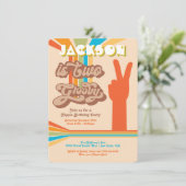 Retro Hippie 70's 60's Two Groovy Peace Sign Kaart (Staand voorkant)