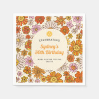 Retro Hippie 70s Bloemen Patroon Pickleball Party