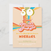 Retro Hippie 70's Groovy Birthday Party Invit Kaart (Voorkant)