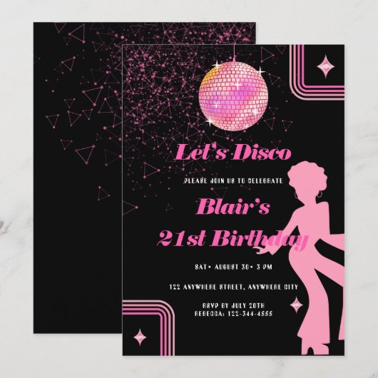 Retro Hippie 70's Groovy Birthday Party Kaart (Voorkant / Achterkant)