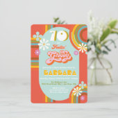 Retro Hippie 70's Groovy Birthday Party Kaart (Staand voorkant)