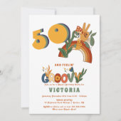 Retro Hippie 70's Groovy Verjaardagsfeest Kaart (Voorkant)