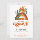 Retro Hippie 70's Groovy Verjaardagsfeest Kaart (Voorkant)