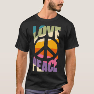 Retro Hippie 70s Kostuum voor Vrouwen Hippy Vredes T-shirt