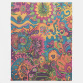Retro Hippie: 70s Road Trip Kleuren Fleece Deken (Voorkant)