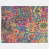 Retro Hippie: 70s Road Trip Kleuren Fleece Deken (Voorkant (Horizontaal))