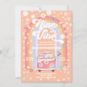 Retro Hippie 9e Verjaardagsuitnodiging Kaart (Voorkant)