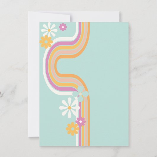 Retro Hippie Afstudeer Foto Aankondiging (Achterkant)