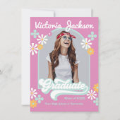 Retro Hippie Afstudeer Foto Aankondiging (Voorkant)