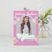 Retro Hippie Afstuderen Fotoaankondiging Kaart (Staand voorkant)