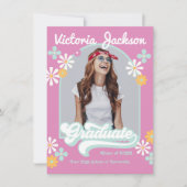 Retro Hippie Afstuderen Fotoaankondiging Kaart (Voorkant)