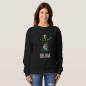 RETRO HIPPIE ALIEN GELOVEN Hippie Hippy Trui (Voorkant volledig)