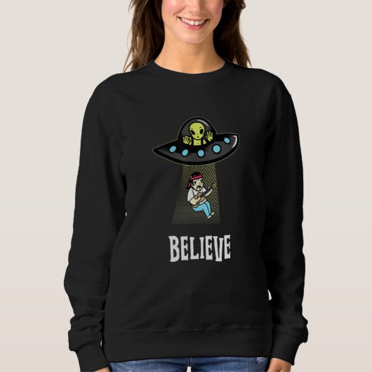 RETRO HIPPIE ALIEN GELOVEN Hippie Hippy Trui (Voorkant)