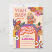 Retro Hippie Baby 70's 60's Groovy Baby shower Kaart (Voorkant)