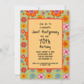 Retro Hippie Baby Boomer Foto Uitnodiging Verjaard (Achterkant)