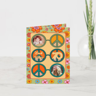 Retro Hippie Baby Boomer Foto Uitnodiging Verjaard