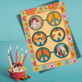 Retro Hippie Baby Boomer Foto Uitnodiging Verjaard