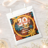 Retro Hippie Bloem 70e Verjaardag Bedankzakje (Geknipt)