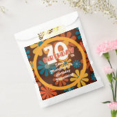 Retro Hippie Bloem 70e Verjaardag Bedankzakje (Gezegeld)