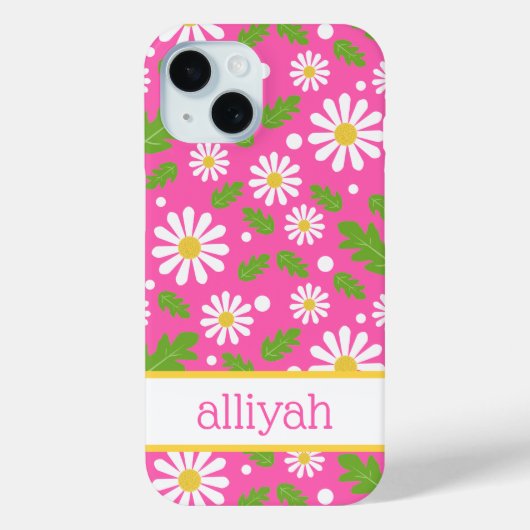 Retro Hippie Bloemen Madeliefje Patroon Case-Mate iPhone Case (Achterkant)